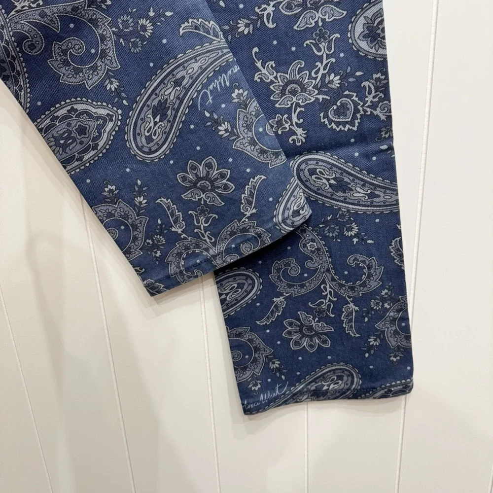 WeWoreWhat The Icon Paisley Print Women's High Rise Jeans Straight Leg Sz 25 NWT